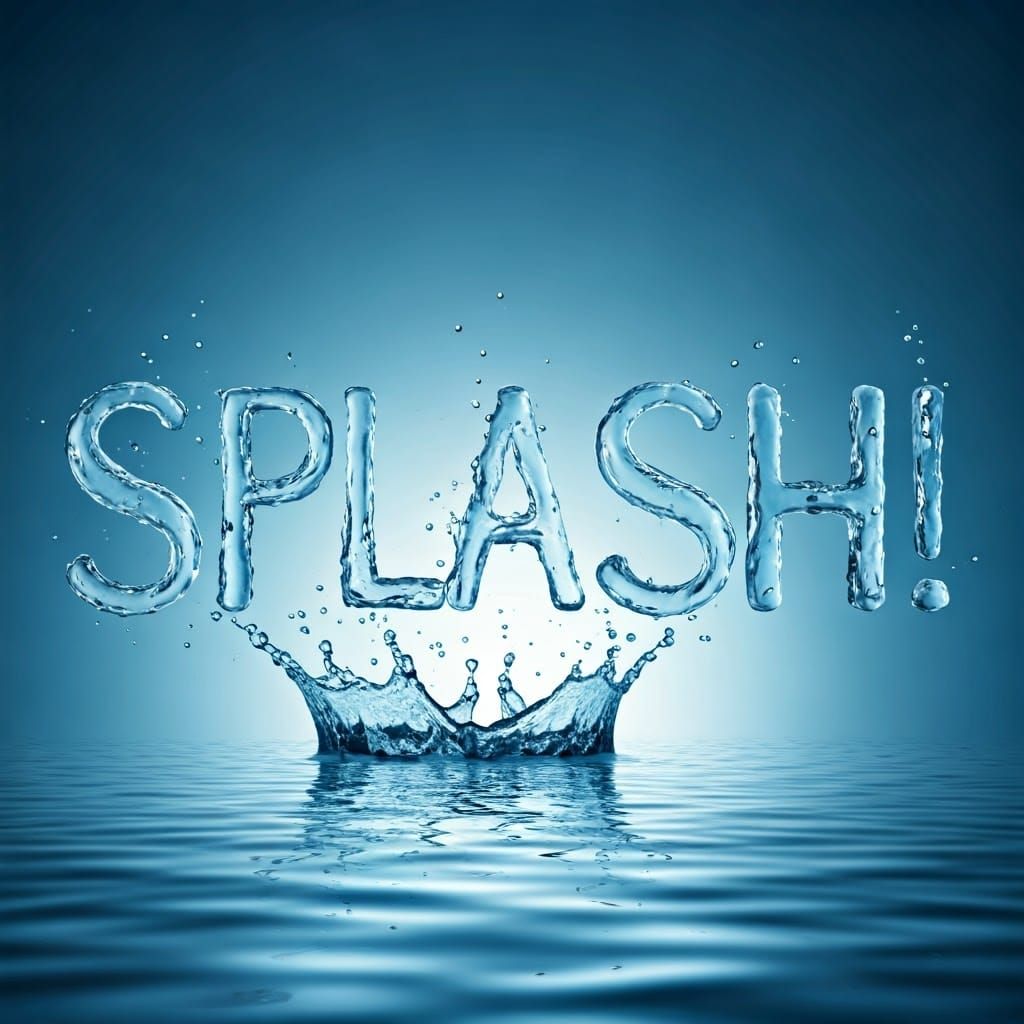 Water Drop Splash Word Art