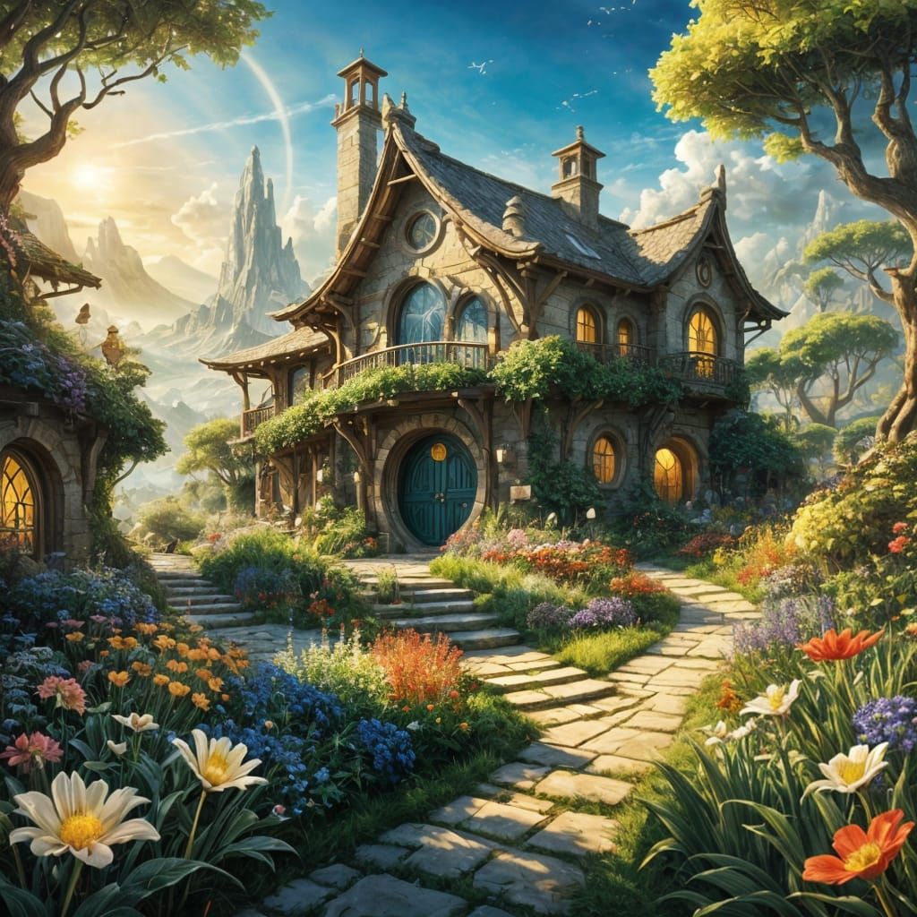 Whimsical Hobbit Home Concept Art in Vibrant Details