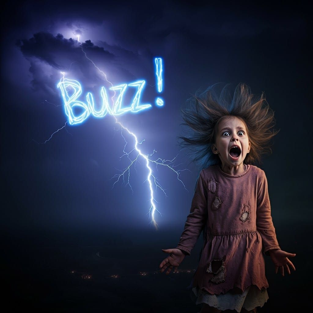 Electric Storm Terror: Girl Frozen in Fear