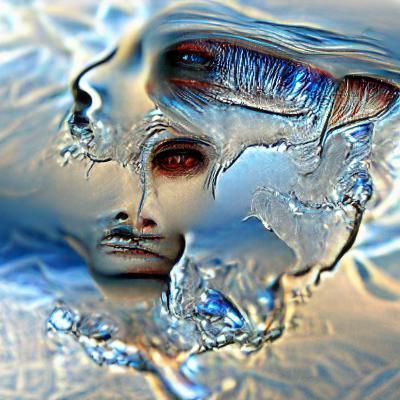 Surreal Transformation: Ice to Water to Dust