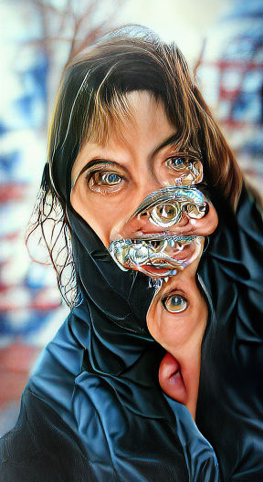 Abstract Eye Image with Blurred Background