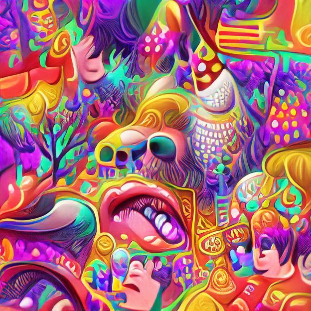 Colorful Psychedelic Shindig: Maximalist Digital Art