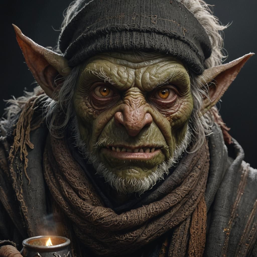 Goblin Alchemist Portrait in Dark Fantasy Style