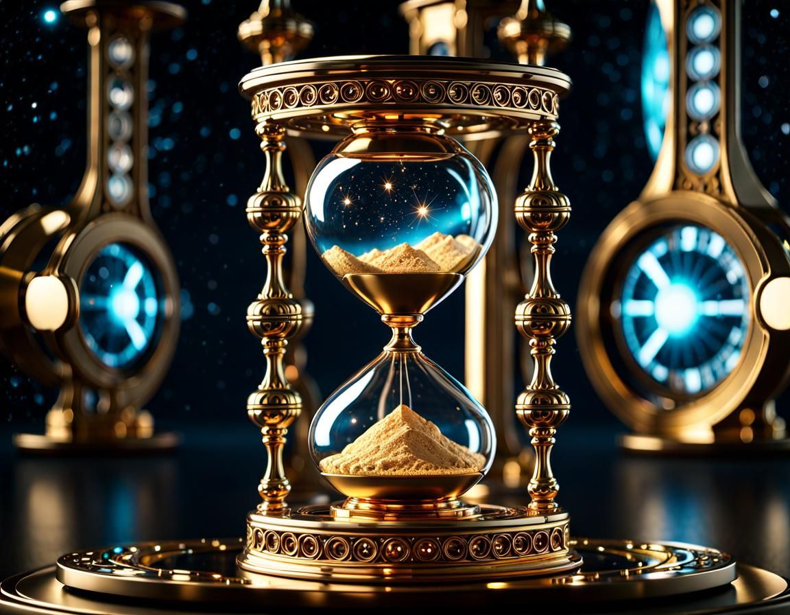 Hourglass of Eternity: Stars and Universe in Sci-Fi Style
