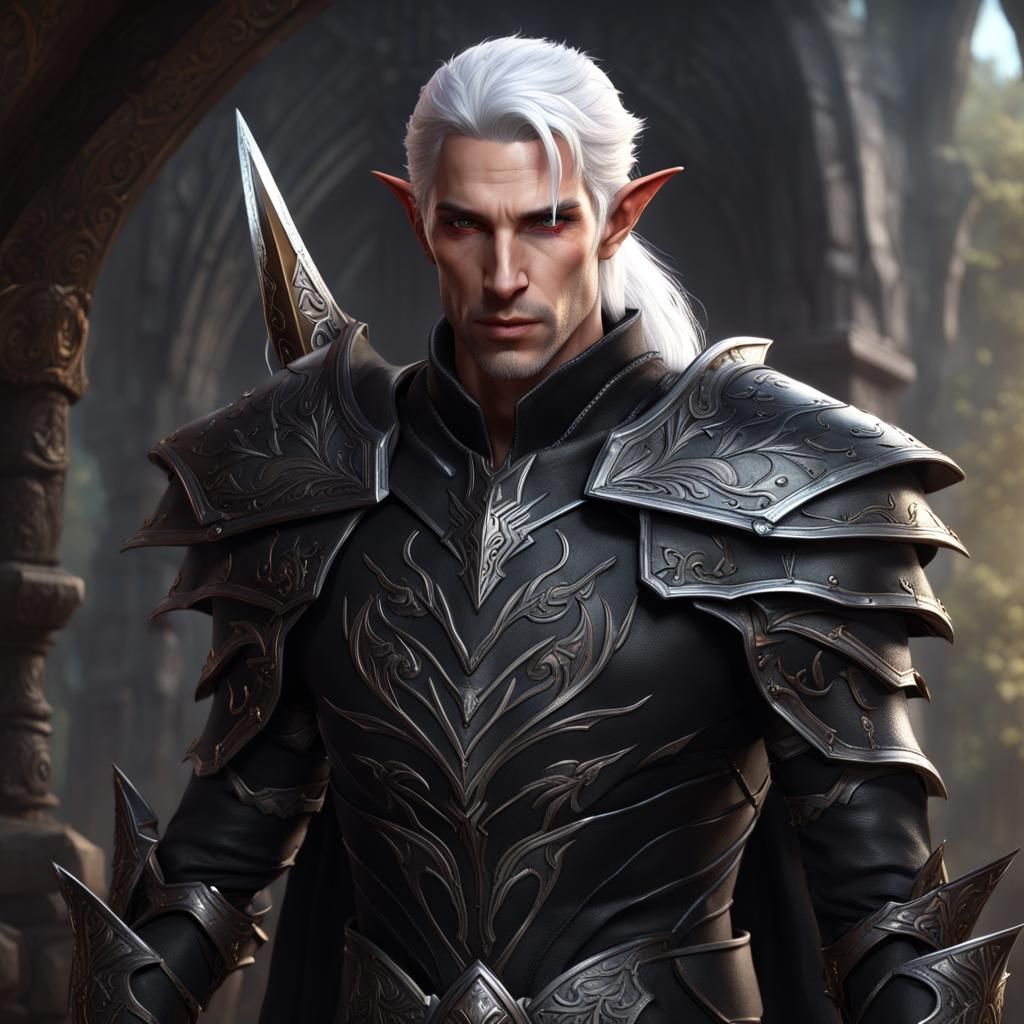 Eladrin Elf Rogue with Psionic Knives