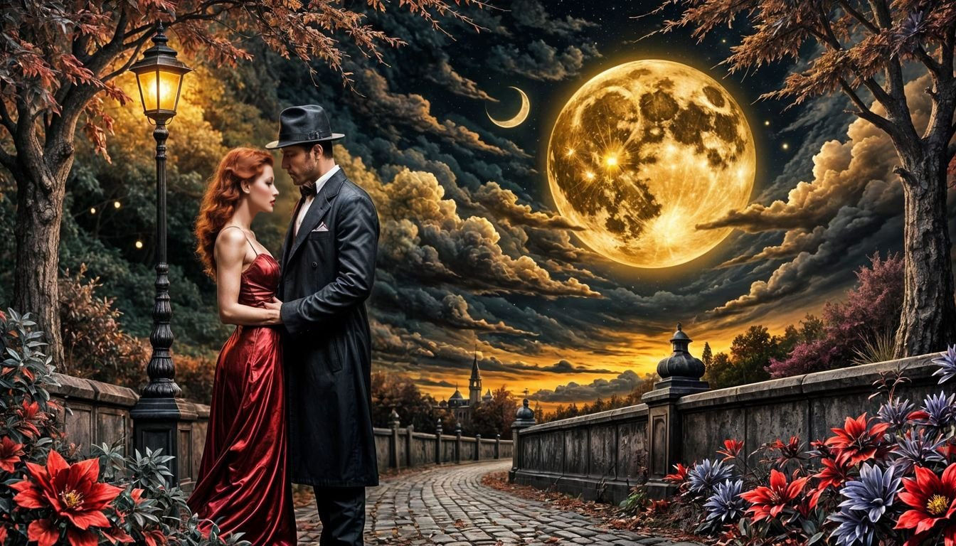 Noir Femme Fatale and Detective at Night