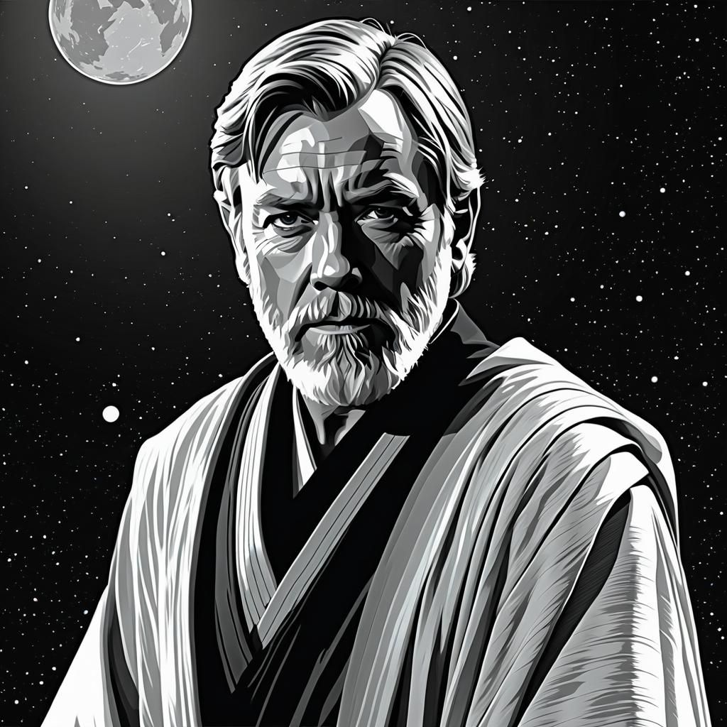 Obi Wan Kenobi Vector Portrait from Star Wars