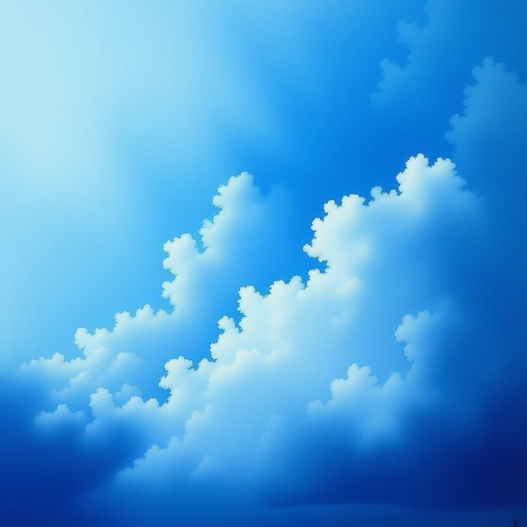 Serene Blue Atmosphere in Abstract Expressionist Style