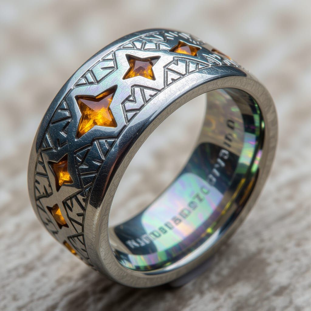 Enchanted Circlet Ring: Dwemer Steel & Silver Artifact