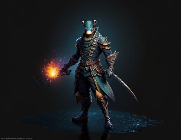 Anime Platypus in Detailed Matte Painting