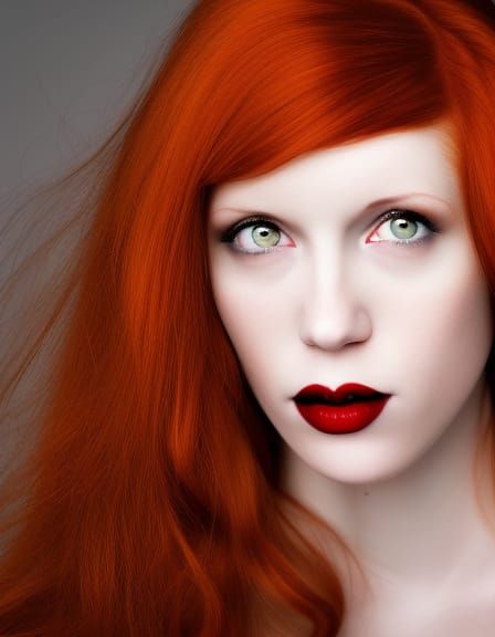 Red-Haired Vampire Portrait in Professional Photography Styl...