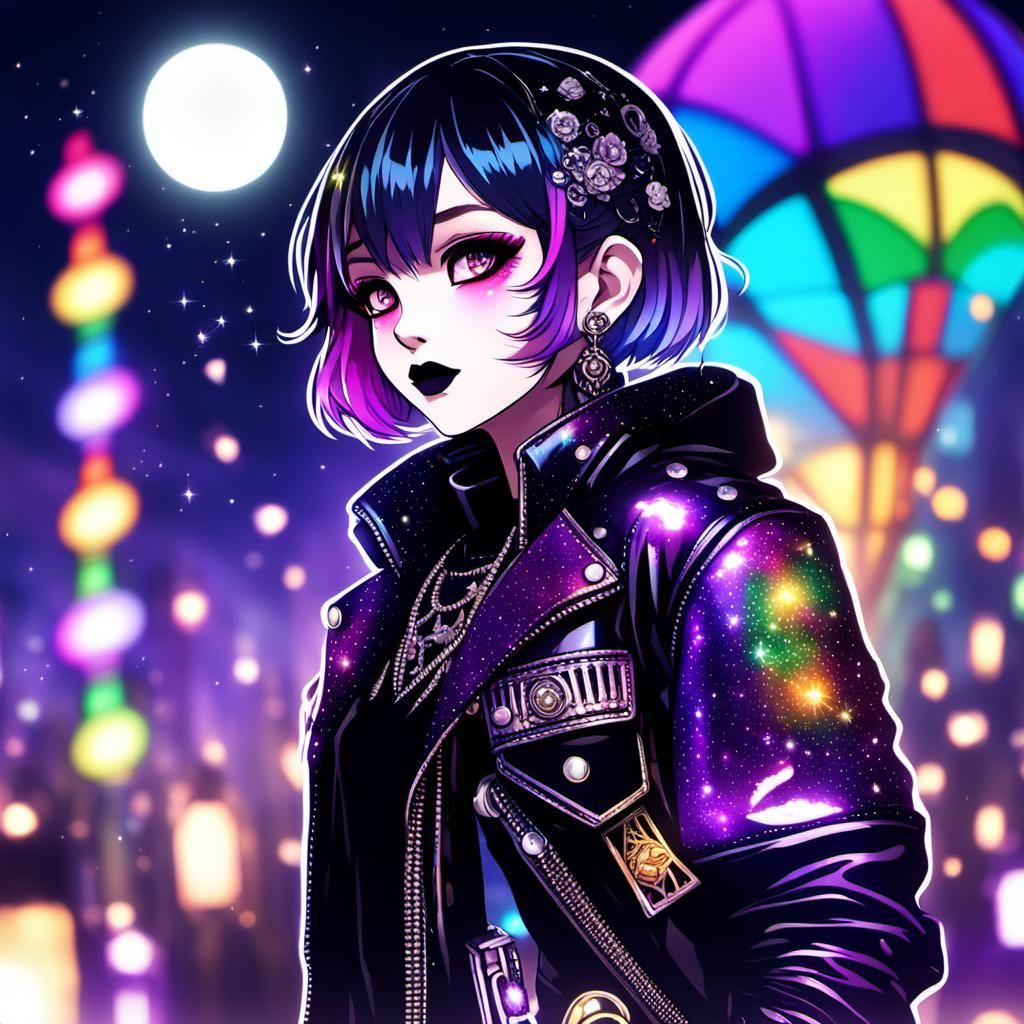 Punk Goth Woman at Rainbow Lantern Festival