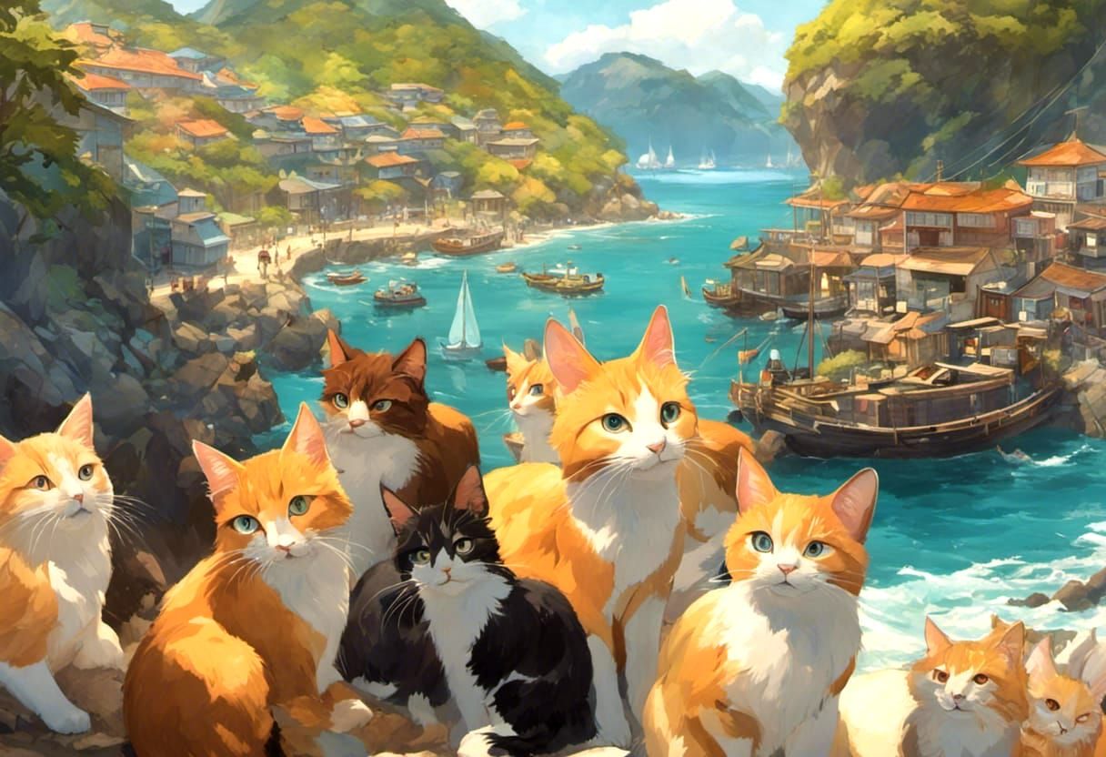 Cat island, Japan Pretty island (Aoshima) will only have cats a few more years. So stand proud little moggies !