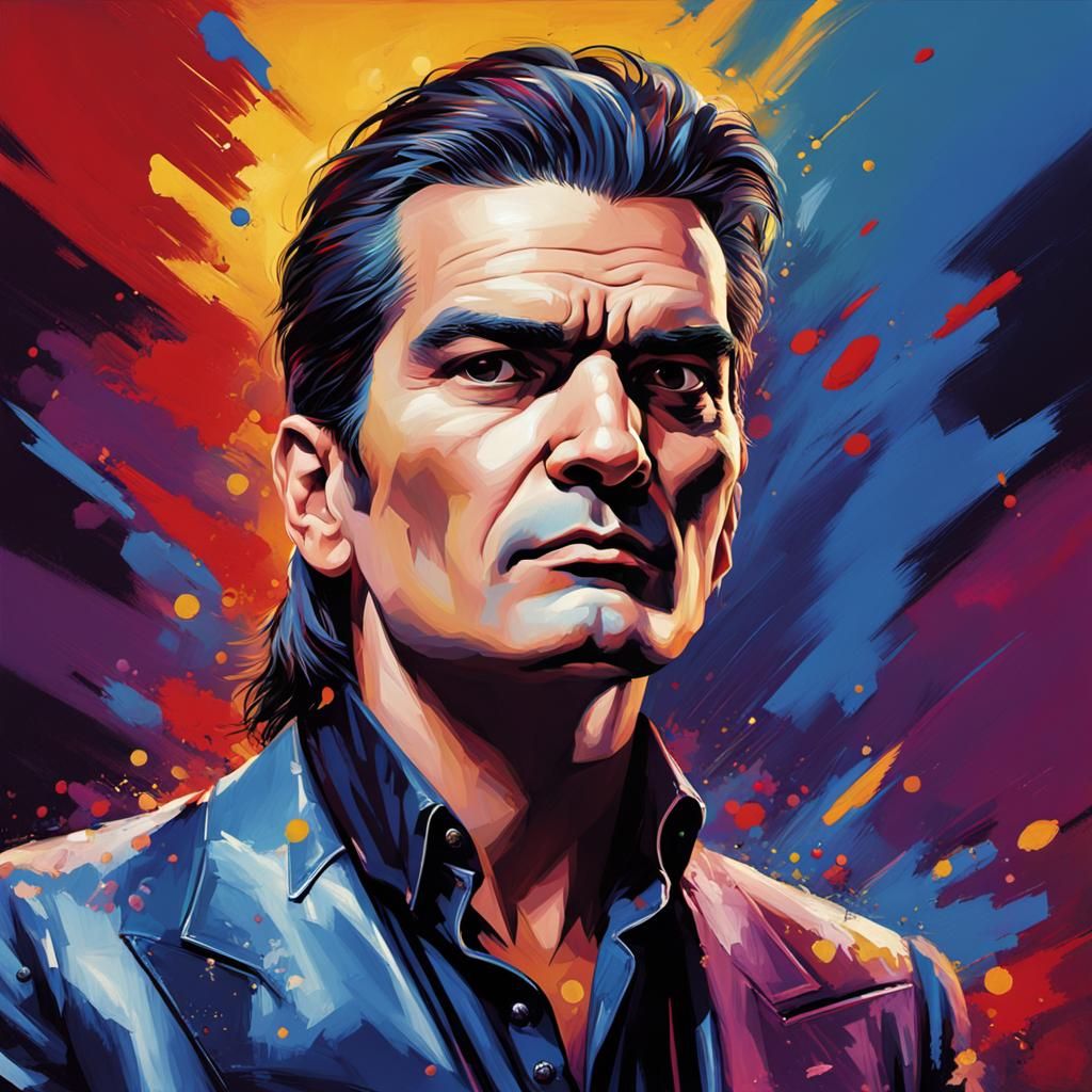 Falco Sings Rock Me Amadeus: Hyperrealistic Splash Art