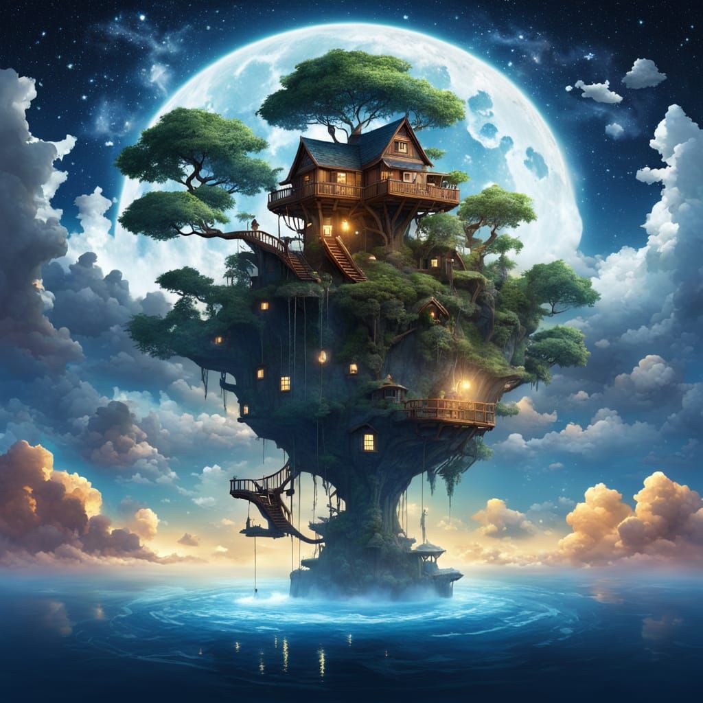 Dreamlike Floating Island Hideaway