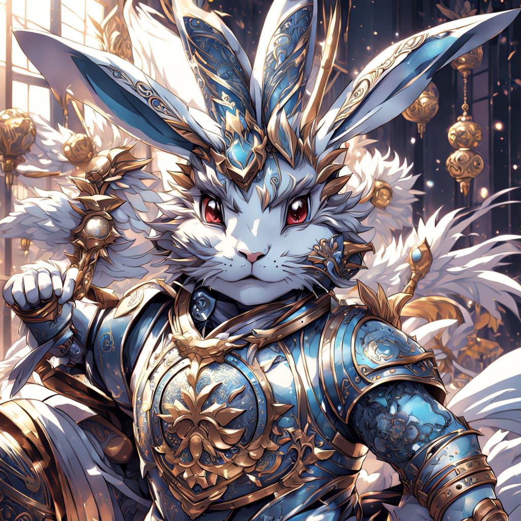 Kyoto-Style Anime Bunny Soars in Cyberpunk Fantasy World