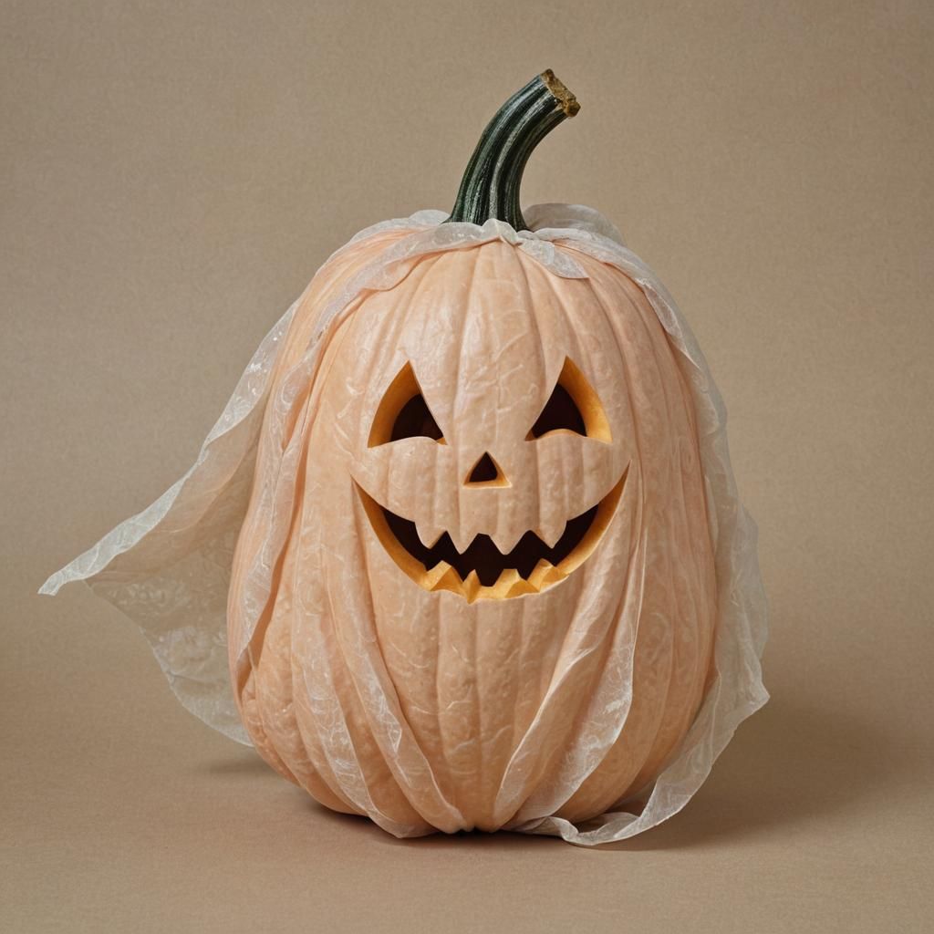Cute Pumpkin Ghost in Fantasy Digital Art