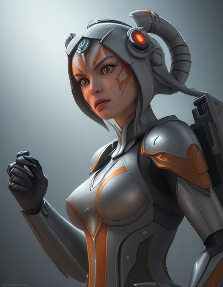 Ahsoka as GLaDOS: Comic Book Art in Sci-Fi Setting
