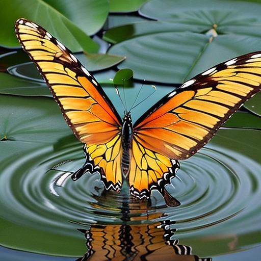 I'm creating a logo for a company called "Butterfly Effect." The logo should convey the idea of a butterfly causing a ri...