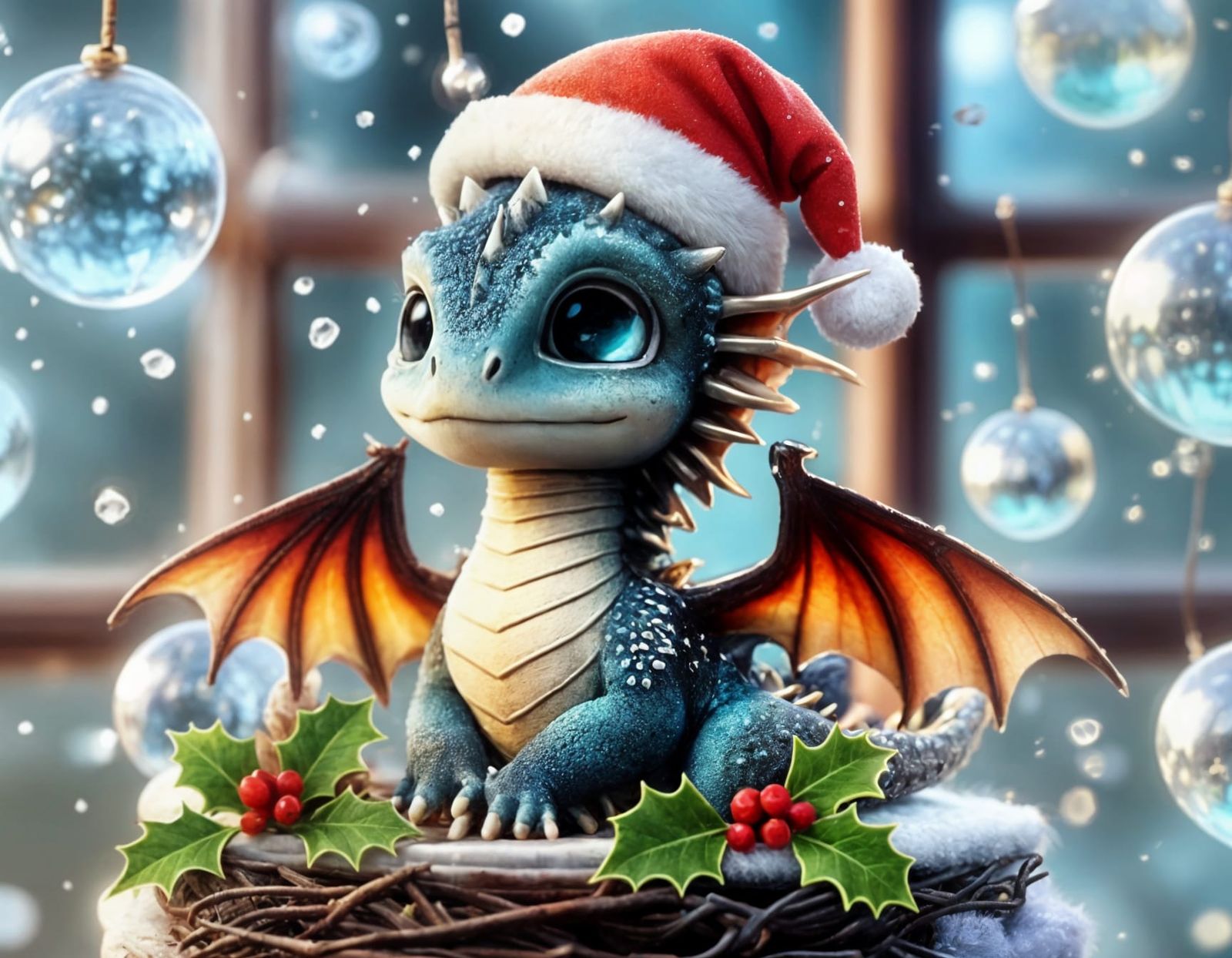 Cute Baby Dragons Decorate Christmas Tree
