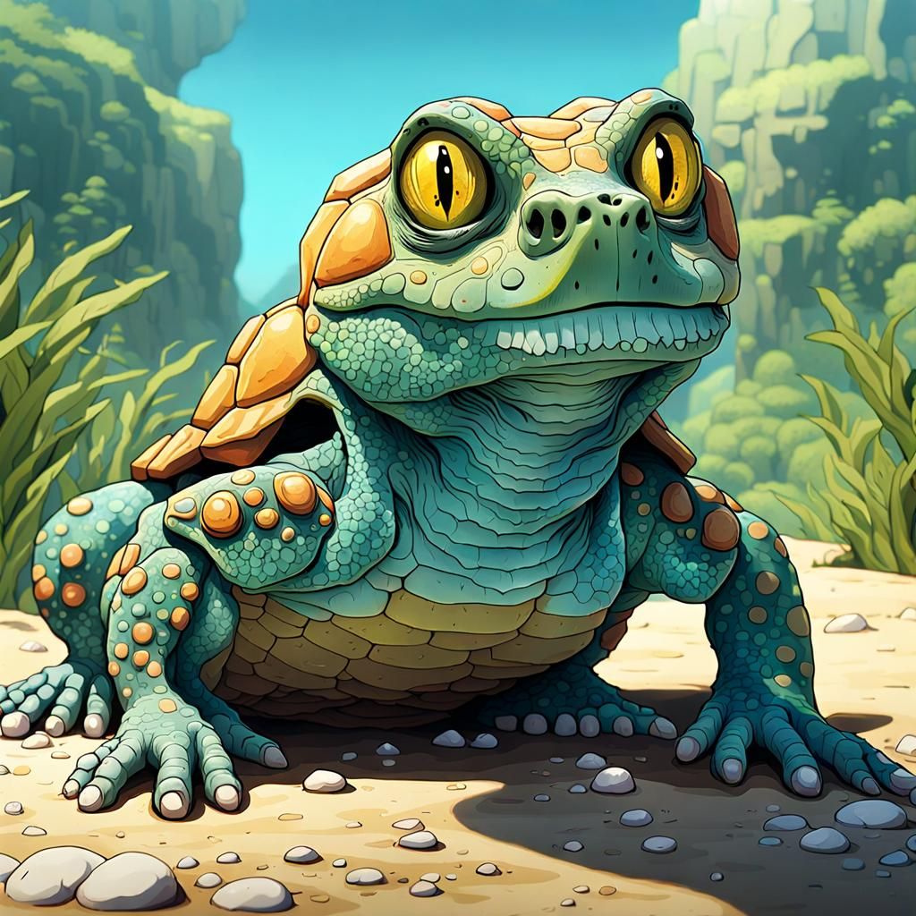 Young dinosaur turtle hybrid