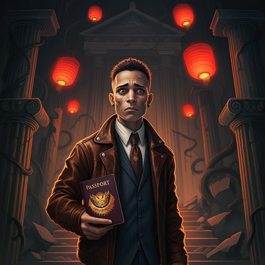 Underworld Entrance: Comic Book Art Style