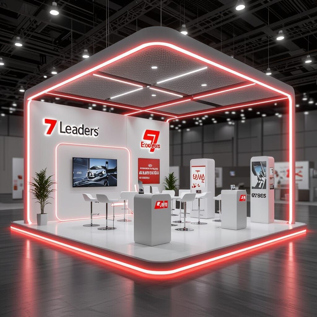 Modern Trade Show Booth in Futuristic 3D Rendering