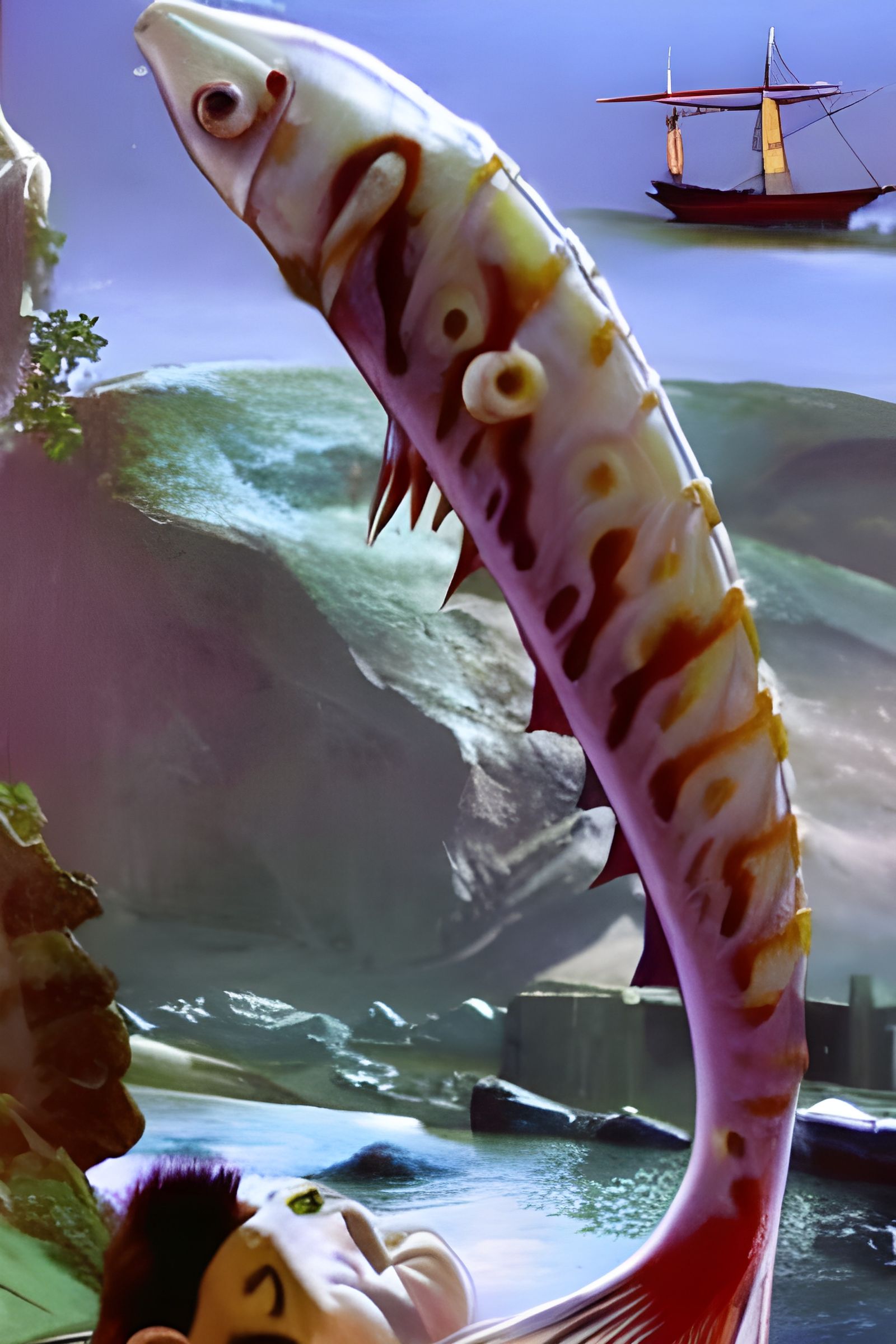 Hyperrealistic Fish in Unnatural Environment