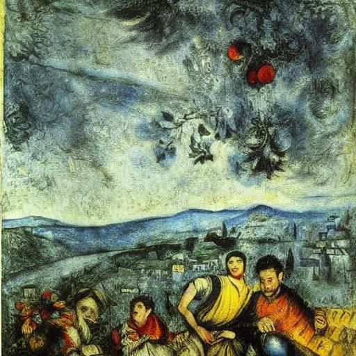 Olympus in Rain: A Baroque Surrealist Vision