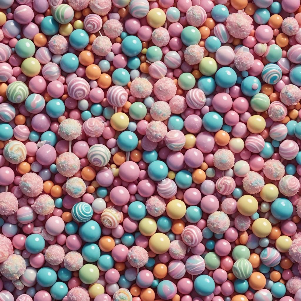 Candy Art Aviataria with Pastel Balls and Bed