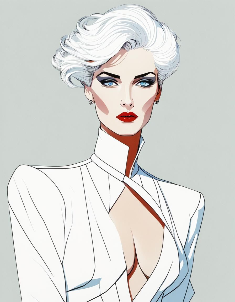 Striking Fashion Illustration in Nagel Style