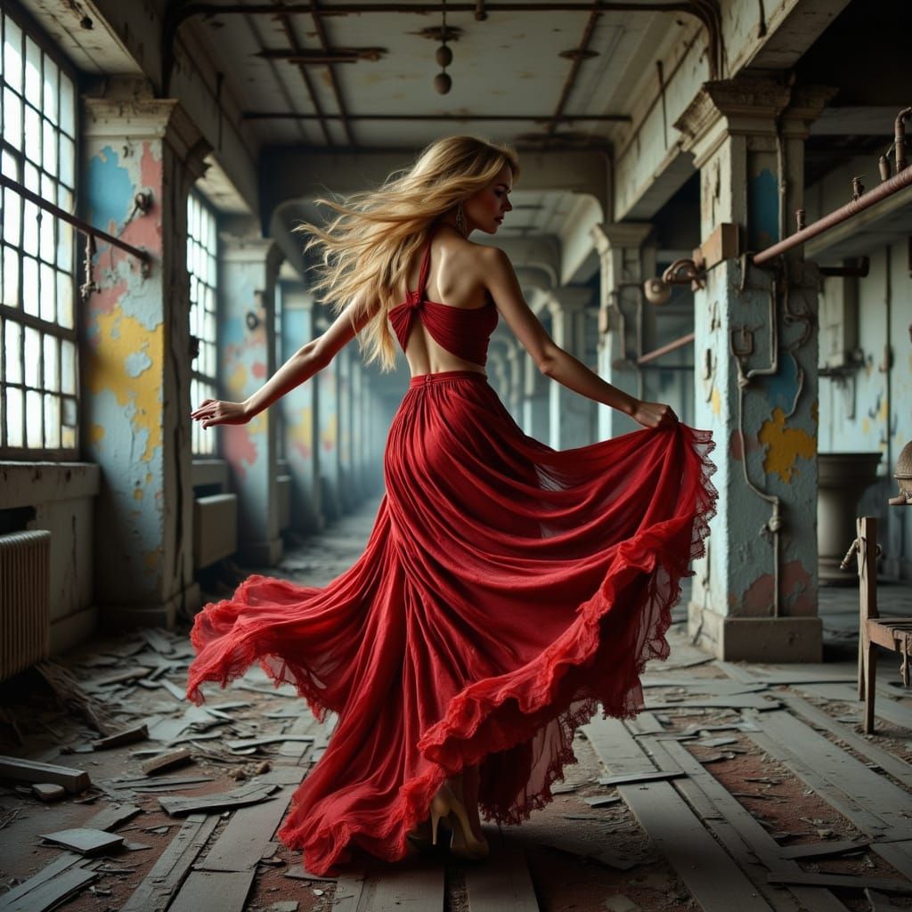 Sultry Dancer in Abandoned Nuclear Ruins