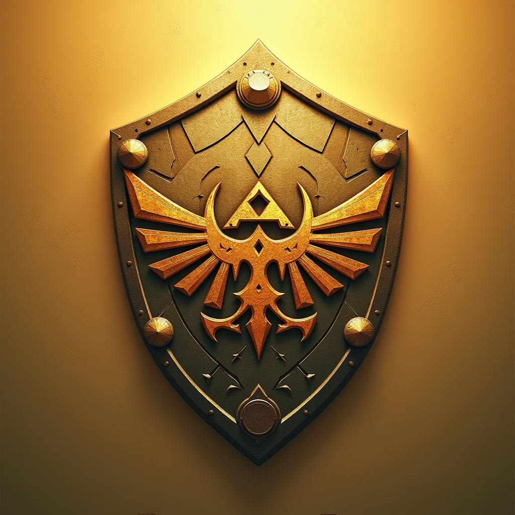 Winged Crest: Zelda's Hylian Shield Symbol in Mythical Reali...