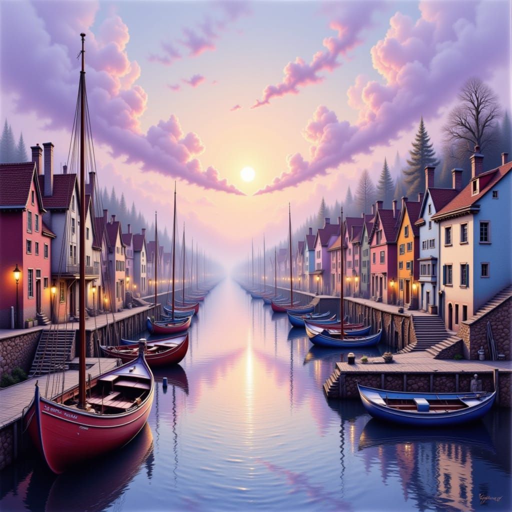 Lavender Canal Morning