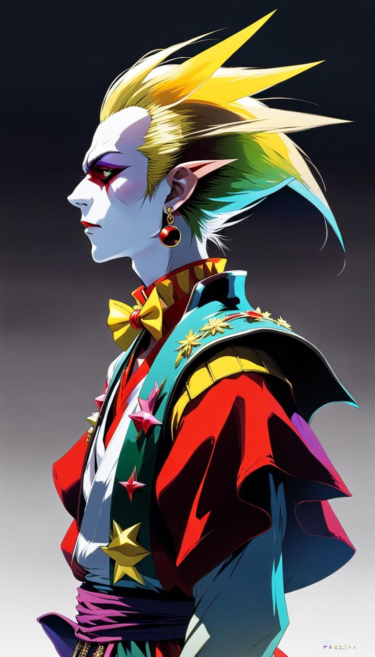 Kefka Palazzo Mugshot in Anime Style