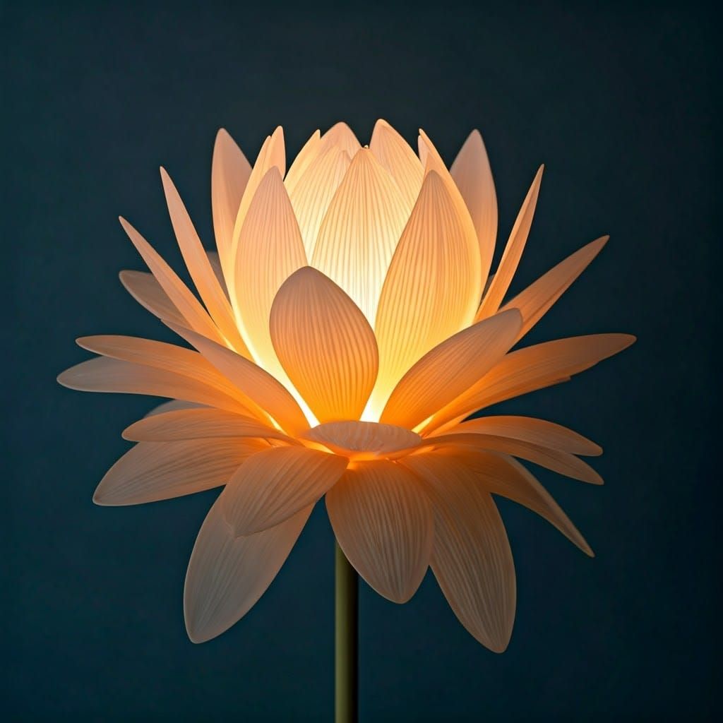 Porcelain Flower Lamp in Pop Surrealism Style