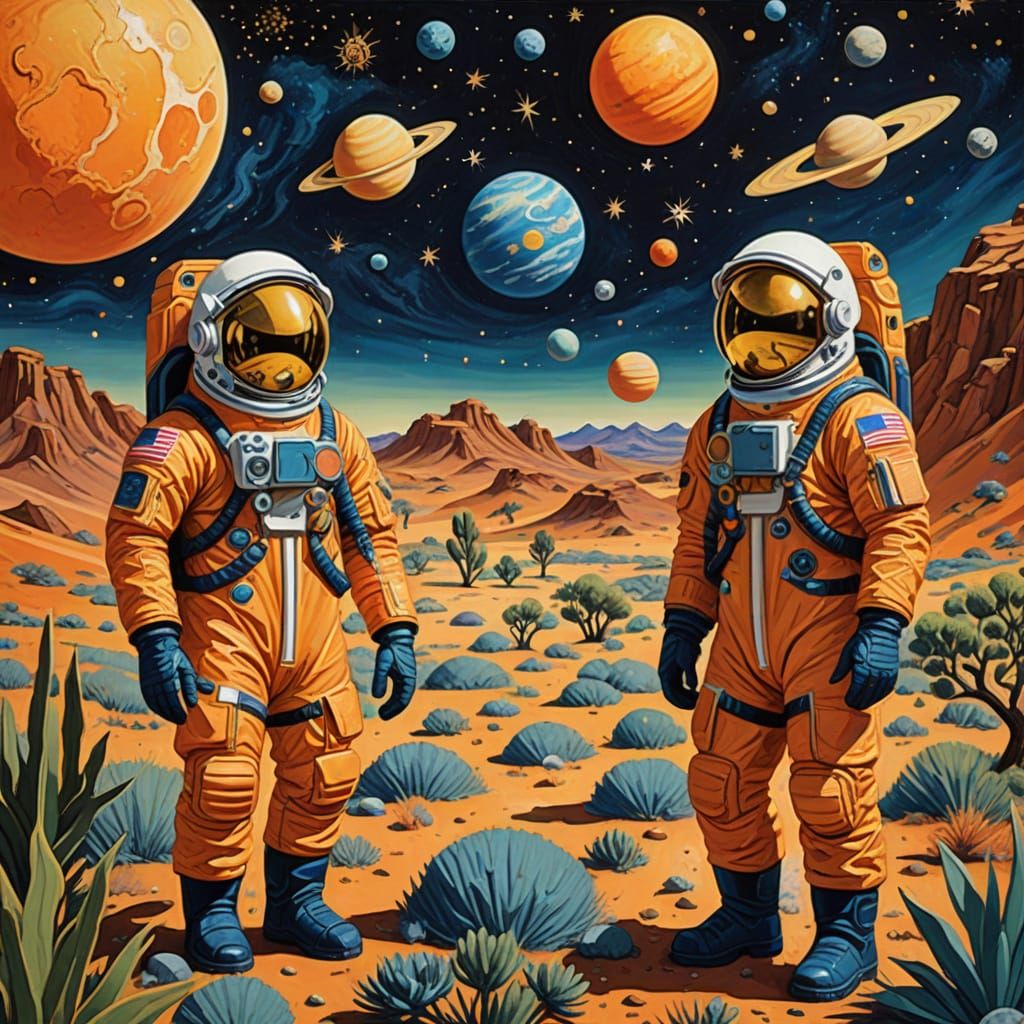 Cats in Space Suits Embark on a Whimsical Planetary Adventur...