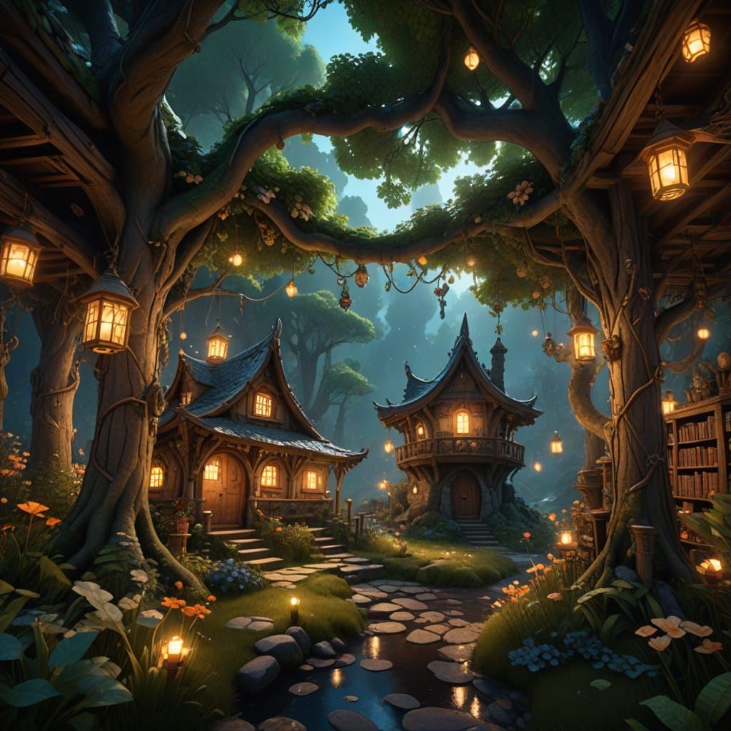 Whimsical Fairy Forest Radiates Magical Wonder