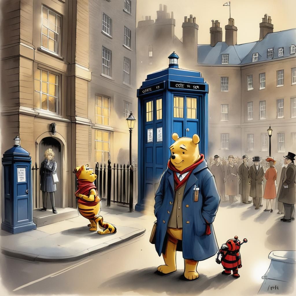 Winnie the Pooh Meets Doctor Who at Scotland Yard