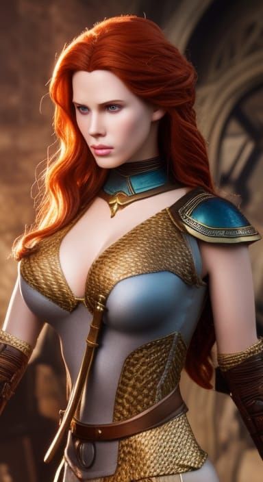 Hyperrealistic Portrait of a Woman in Witcher Style