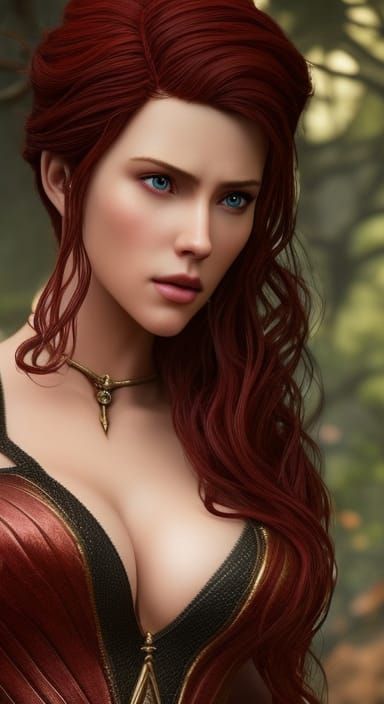 Scarlett Johansson as Triss Merigold in Witcher Style