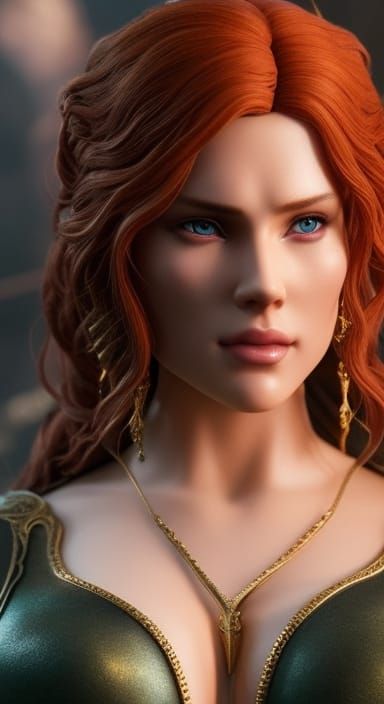 Scarlett Johansson as Triss Merigold in Witcher Style