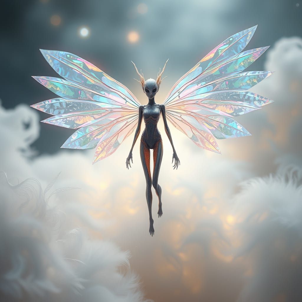 Ethereal Being in a Dreamy, Shimmering Aura