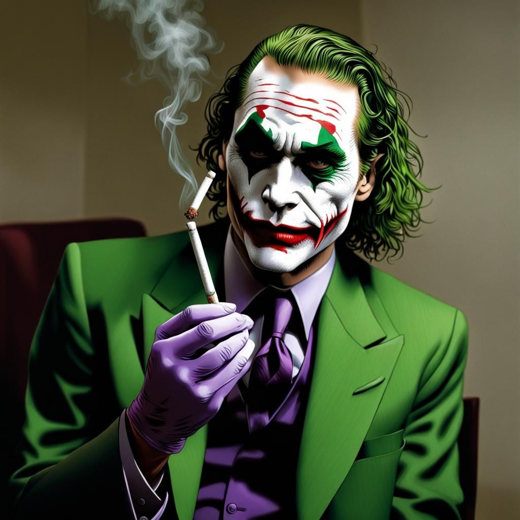 Joker and Patrick Bateman Smoking Weed