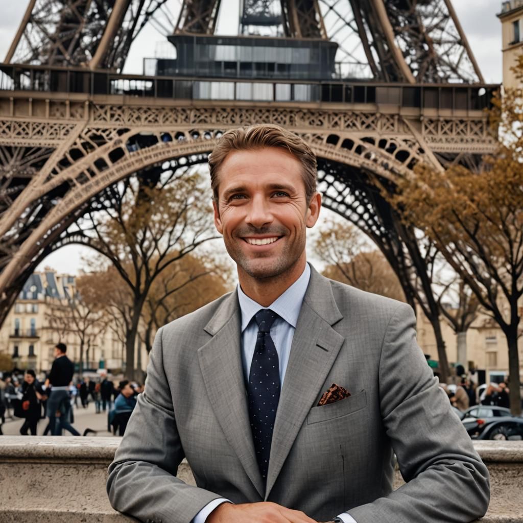 Smiling American Expat in Paris, Professional Portrait