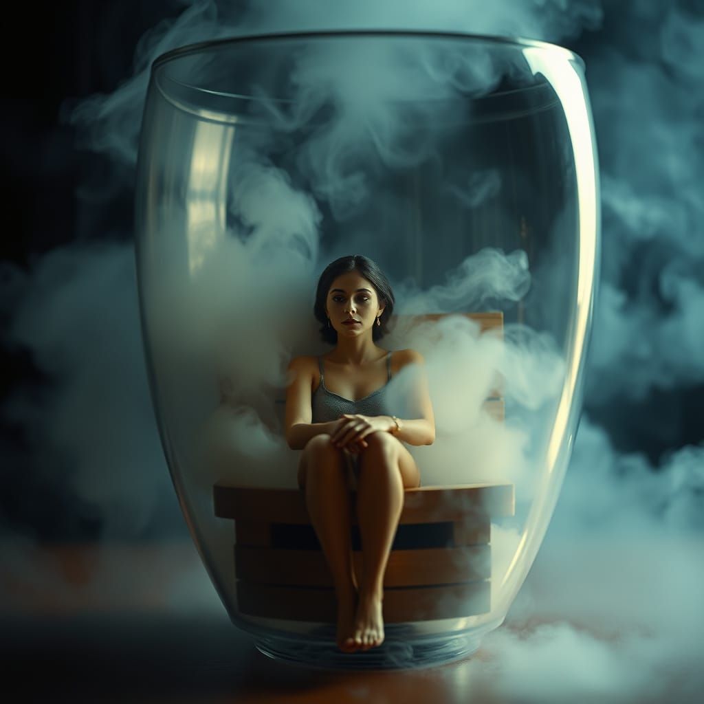 Miniature Sauna in a Cup: Dreamy Digital Art
