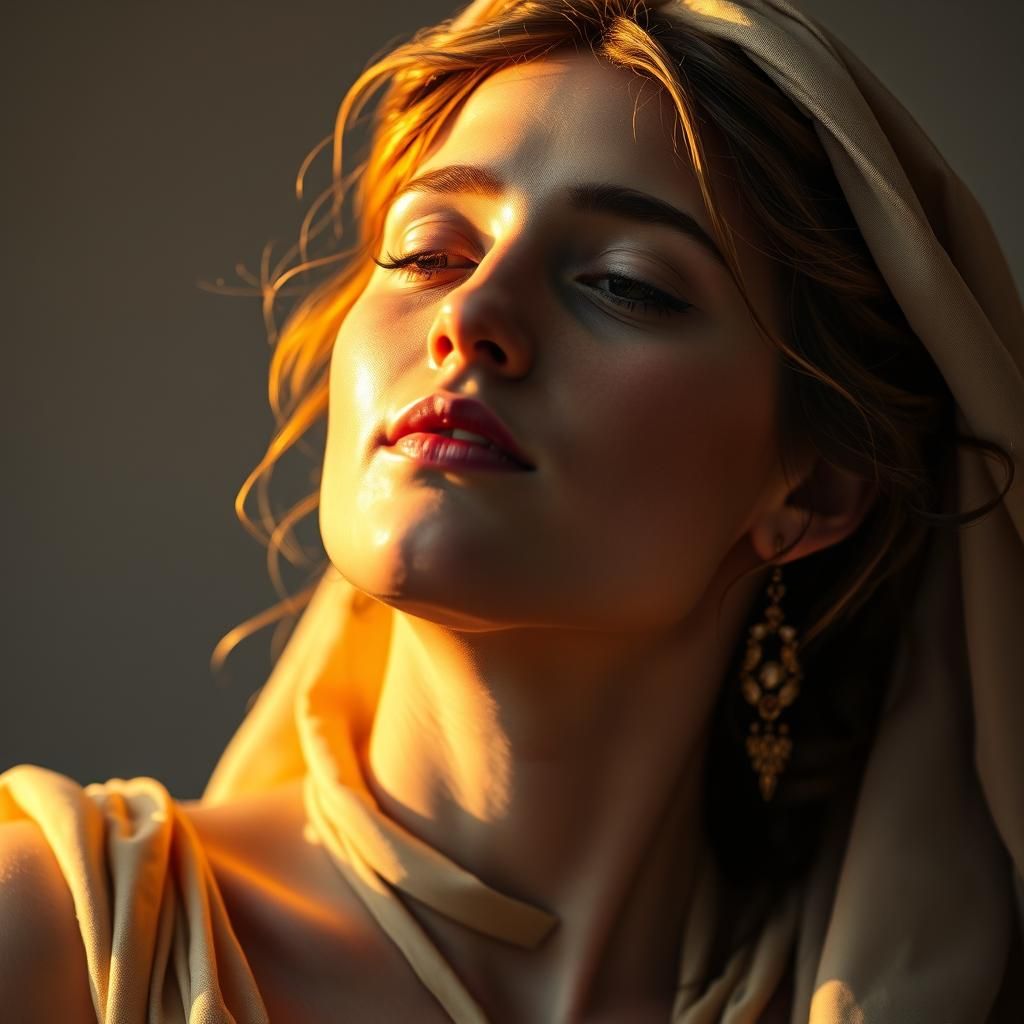 Euphoric Venus Portrait in Golden Light