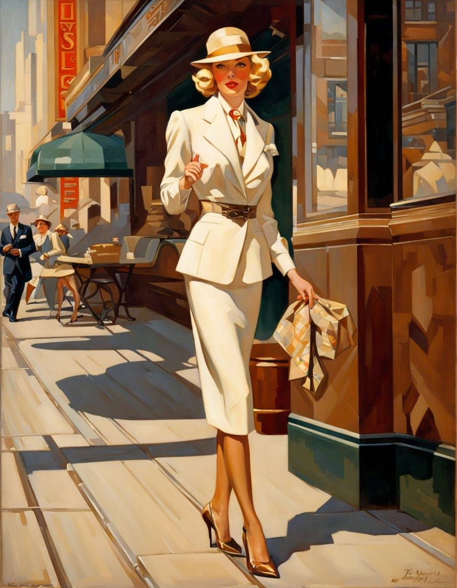 Glamorous City Siren in Art Deco Style