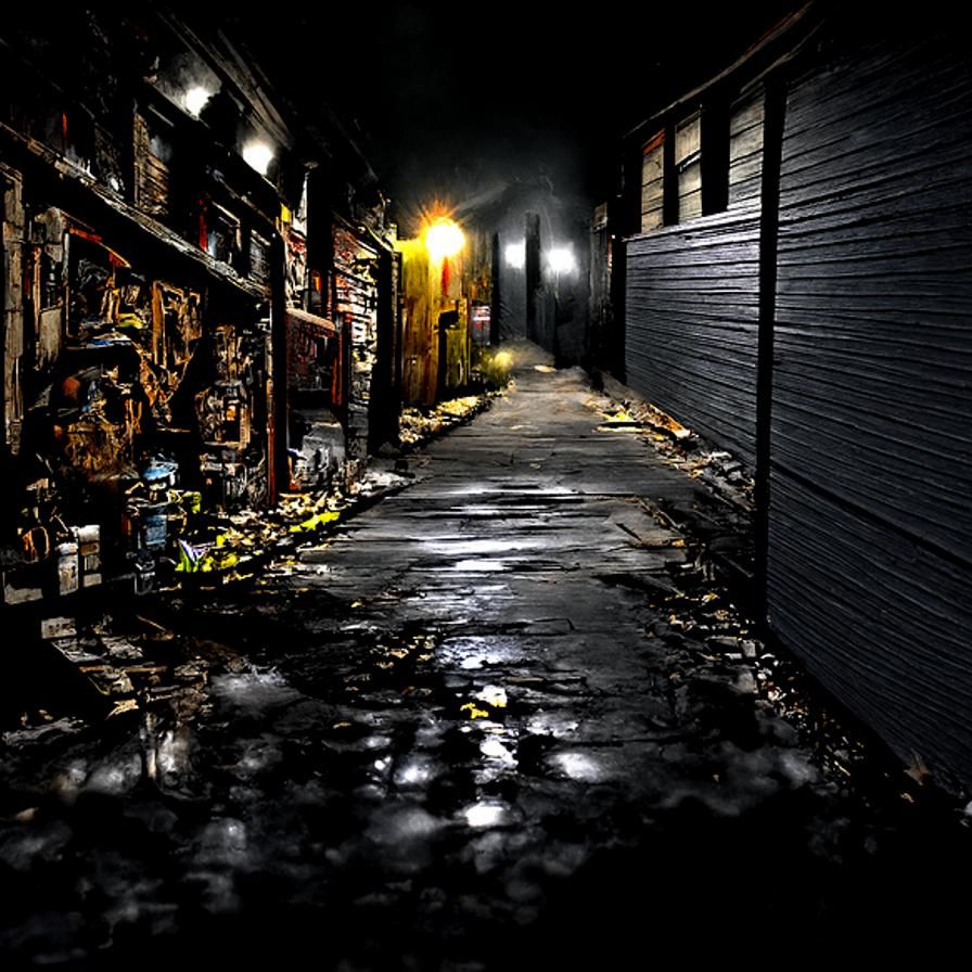Creepy Hyperrealistic Alleyway at Night in 8K