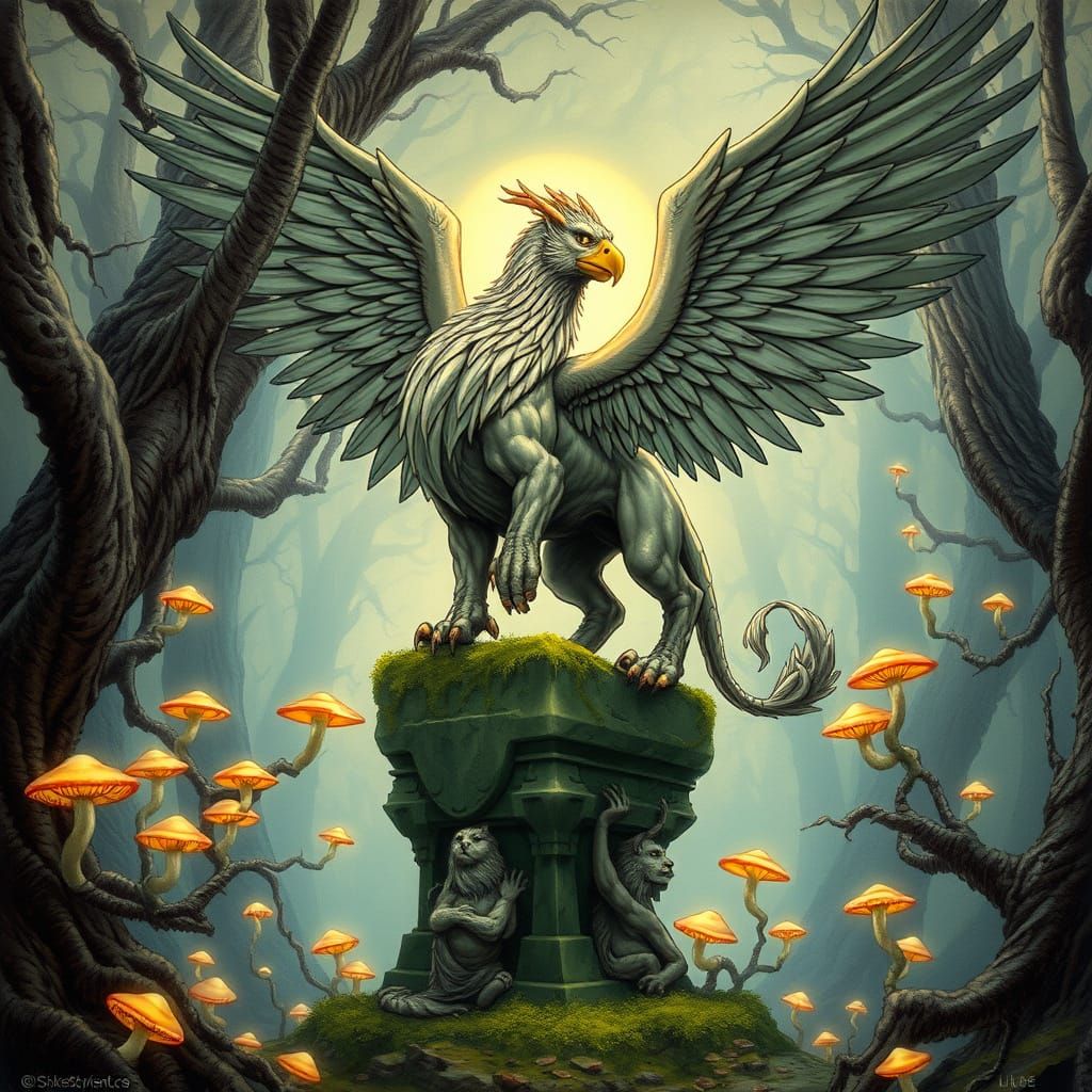 Majestic Griffin in Enchanted Forest